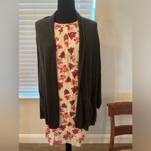 Joan Vass dark grey open front cardigan size medium - NWOT
